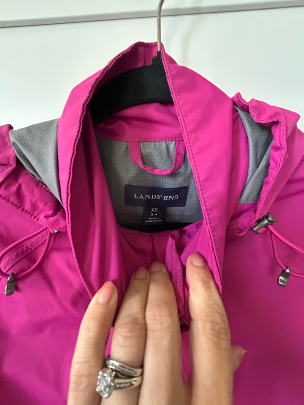 Lands' End Women's Hooded Jacket - Fuchsia - Picture 3 of 12